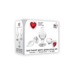 (d)adam & Eve Red Heart Gem Gl Plug Set - Image 1