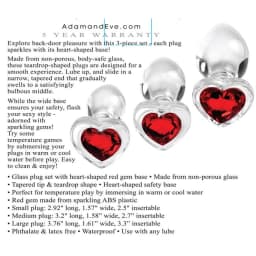 (d)adam & Eve Red Heart Gem Gl Plug Set - Image 2