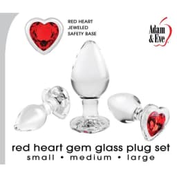(d)adam & Eve Red Heart Gem Gl Plug Set - Image 3