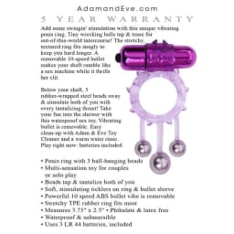 Adam & Eve Triple Ball Bang Vibrating Ring, image 2