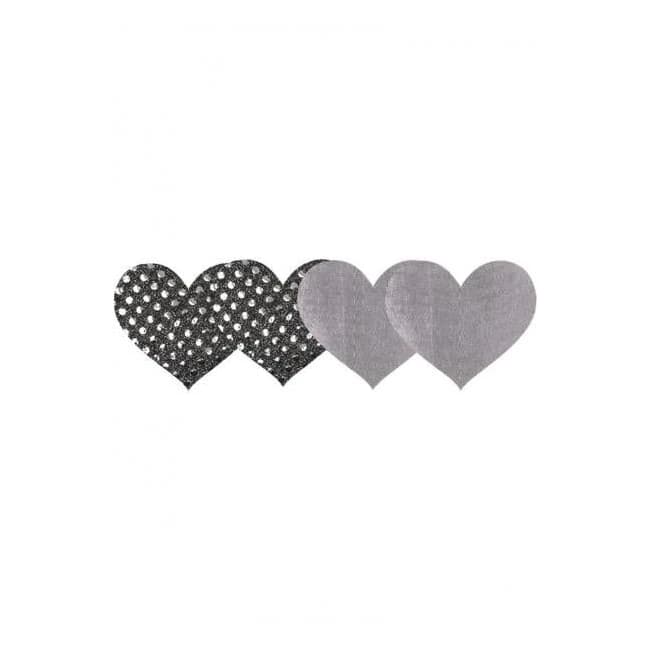 Dark Angel Hearts Pasties Silver - Image 1
