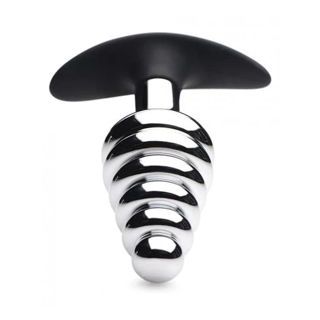 Dark Hive Metal, Silicone Ribbed Anal Plug - Image 1