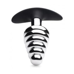 Dark Hive Metal, Silicone Ribbed Anal Plug, image 1