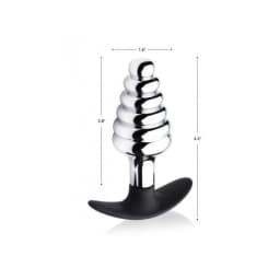 Dark Hive Metal, Silicone Ribbed Anal Plug, image 3