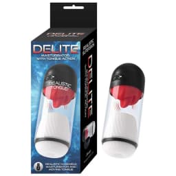Delite Masturbator with Tongue Action White - Image 1