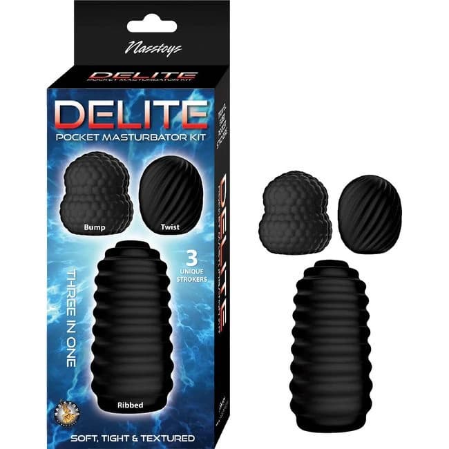 Delite Pocket Masturbator Kit Black - Image 1