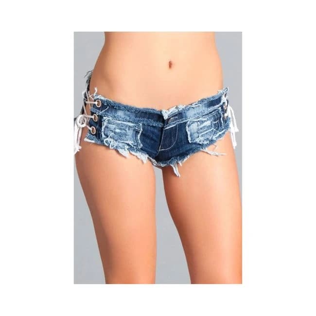Denim Short W/ Ties - Image 1