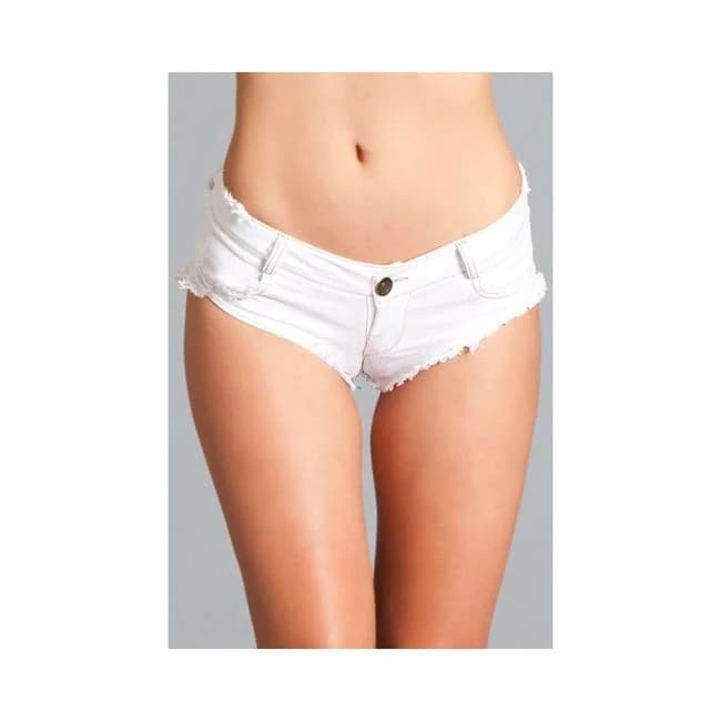 Denim Shorts White Large - Image 1