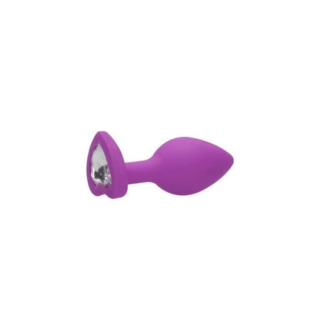 Diamond Heart Butt Plug Regular - Purple - Image 1