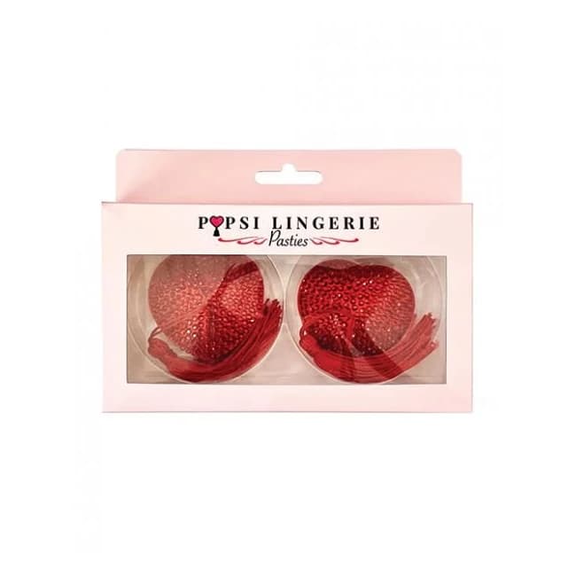 Diamond Reuseable Tassel Pasties - Red O/s - Image 1