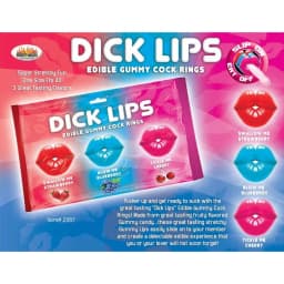 Dick Lips Gummy Cock Ring 3pk, image 1
