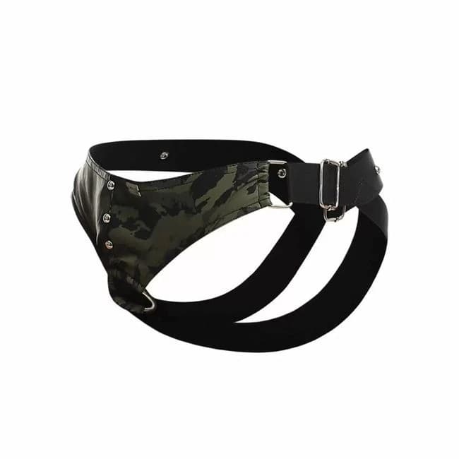 Dngeon Cockring Jockstrap Army One Size - Image 1