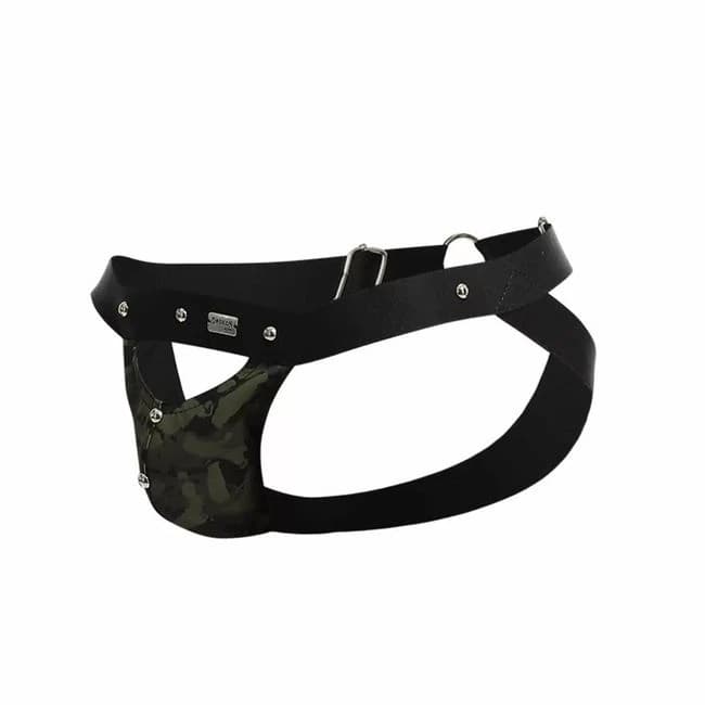 Dngeon Peekaboo Jockstrap Army One Size - Image 1