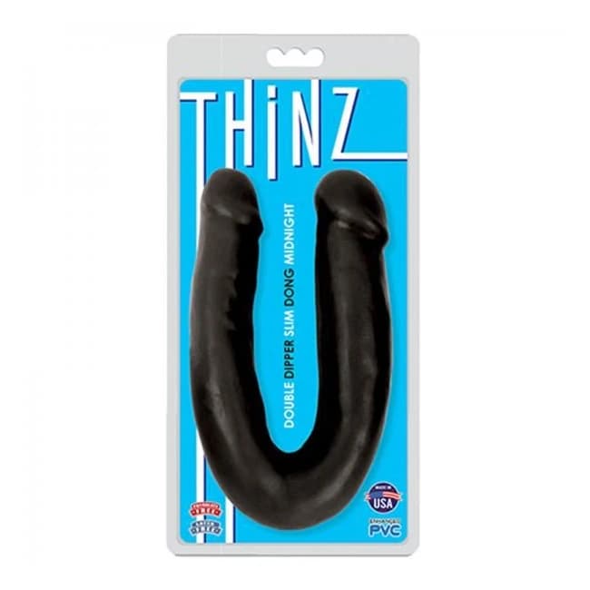 Double Dipper Slim Dildo - Dark - Image 1