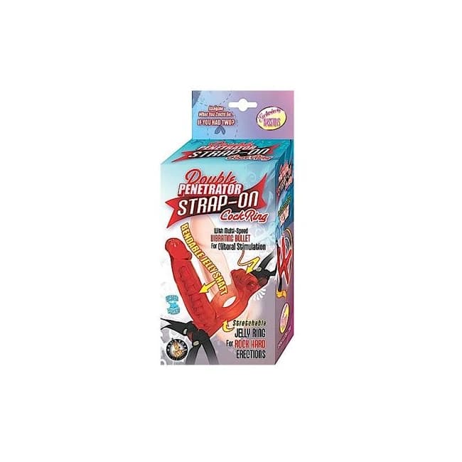 Double Penetrator Strap-on C-ring (red) - Image 1