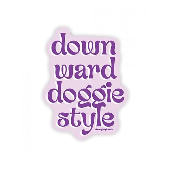 Downward Doggie Naughty Sticker - Pack of 3 - Image 1
