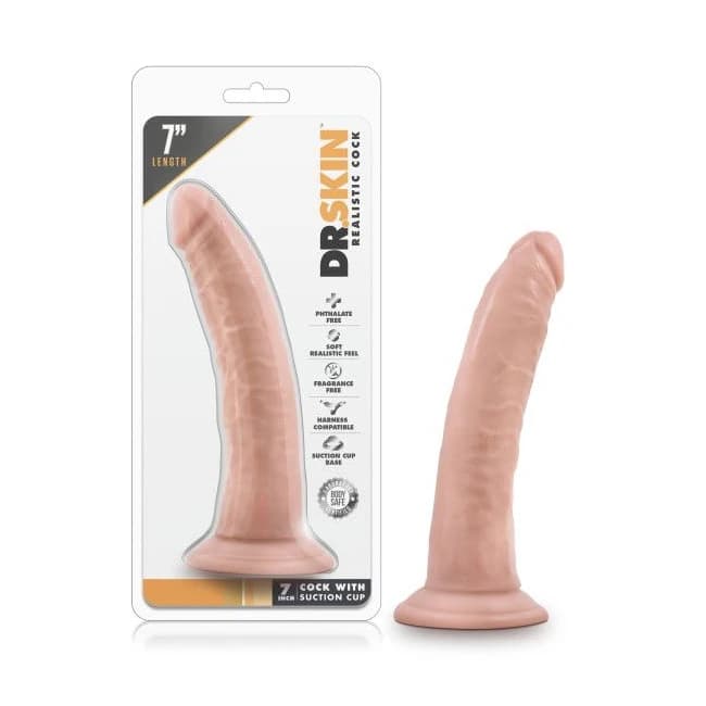 DR SKIN 7 COCK W SUCTION CUP VANILLA " - Image 1