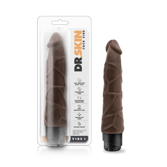 Dr Skin Cock Vibe #1 Chocolate - Image 1