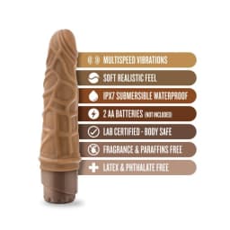 Dr Skin Cock Vibe #3 7.25 Mocha " - Image 3