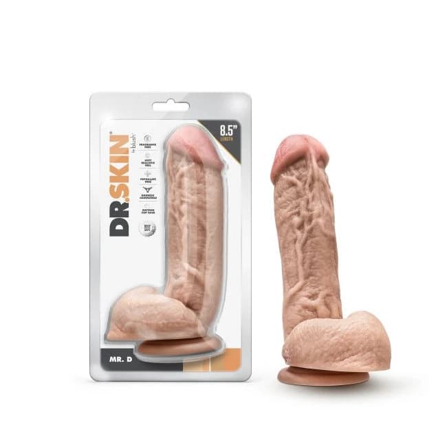 Dr. Skin Dr. D 8.5 in Dildo W/ Balls Beige - Image 1