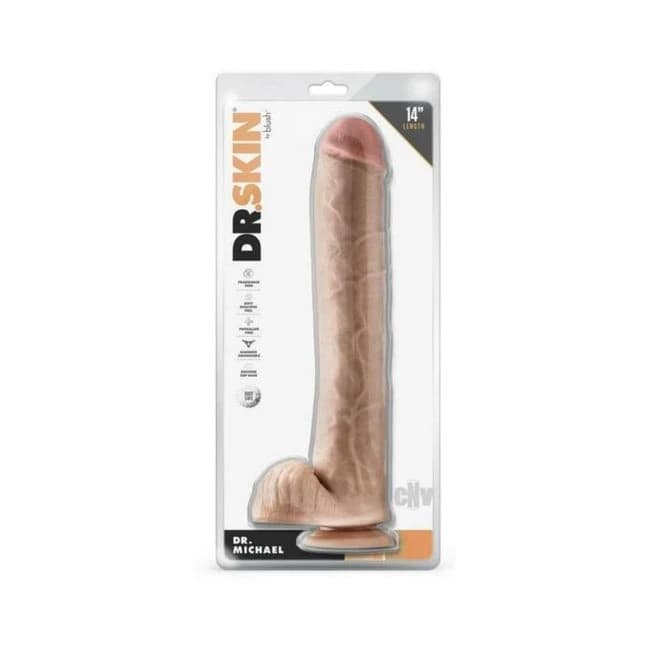 Dr Skin Dr Michael 14 Dildo Balls Beige - Image 1