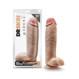 Dr. Skin Dr. Mister 10.5in Dildo W/ Balls Beige, image 1