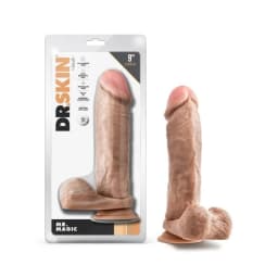 Dr. Skin Mr. Magic 9in Dildo W/ Balls Beige, image 1
