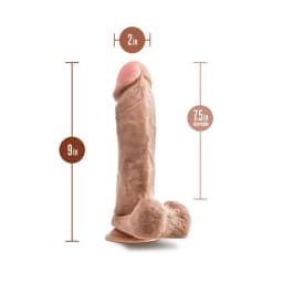 Dr. Skin Mr. Magic 9in Dildo W/ Balls Beige, image 3
