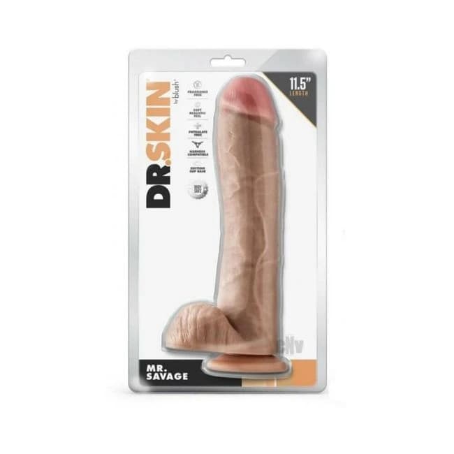 Dr Skin Mr Savage 11.5 Dildo Balls Beige - Image 1