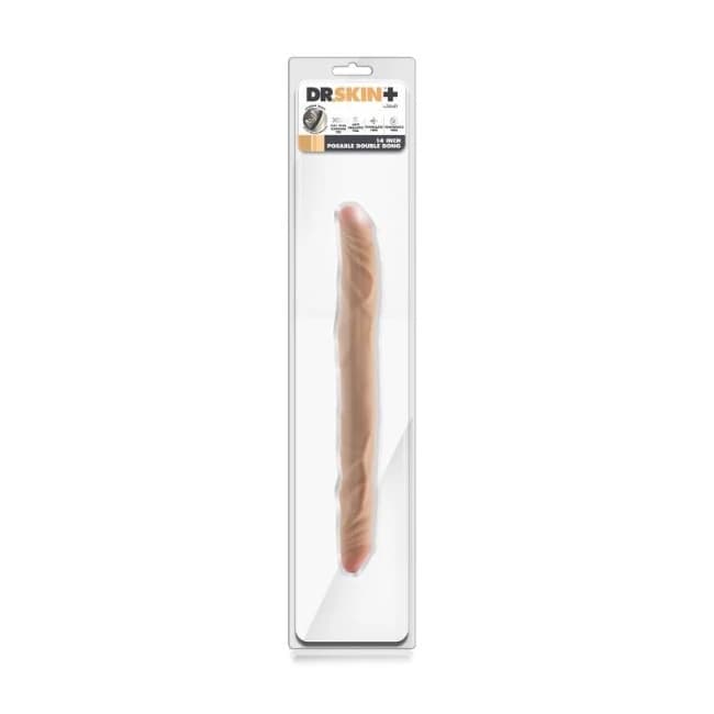 Dr Skin Plus - 14 Posable Double Dong - Beige " - Image 1