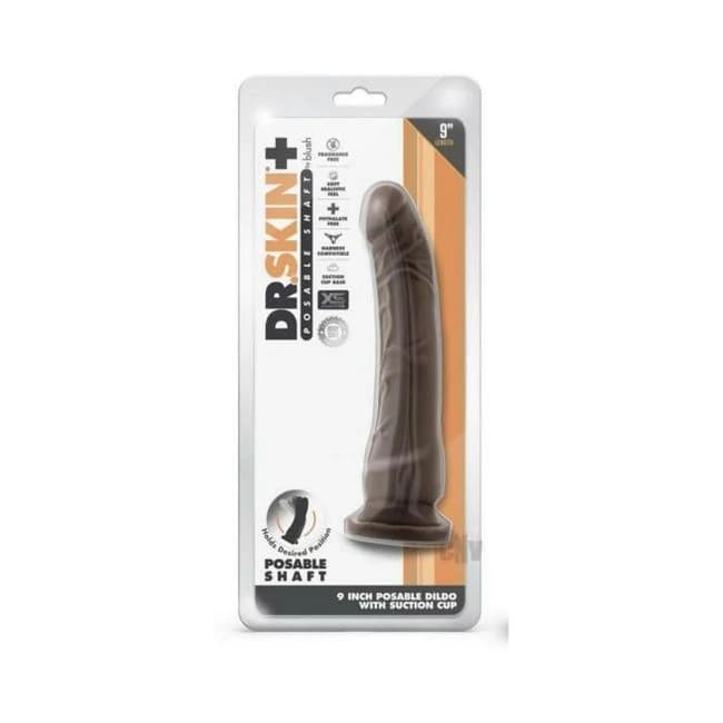 Dr Skin Plus Posable Dildo 9 Chocolate - Image 1