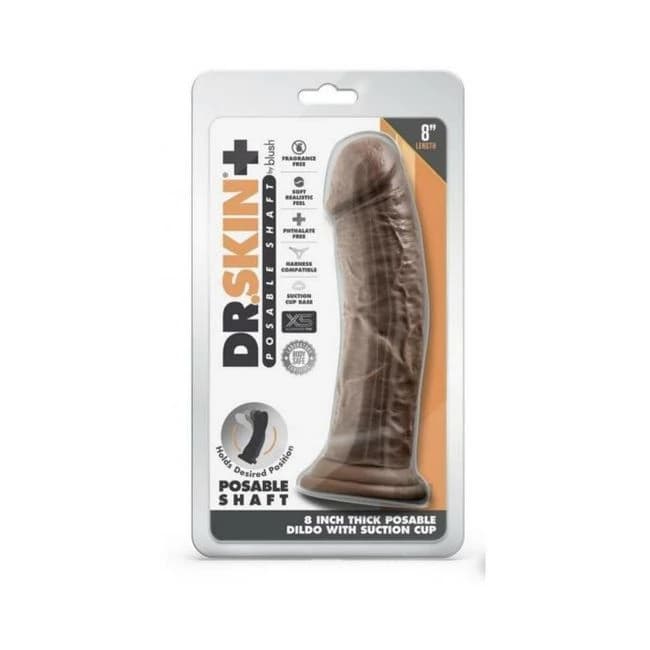 Dr Skin Plus Thick Pose Dildo 8 Chocola - Image 1