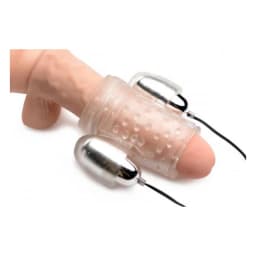 Dual Vibrating Penis Sheath Clear Stroker, image 2