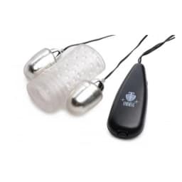 Dual Vibrating Penis Sheath Clear Stroker, image 3