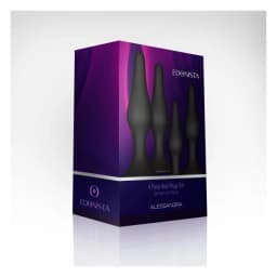 Edonista Alessandra 4pc Anal Plug Set Black, image 2