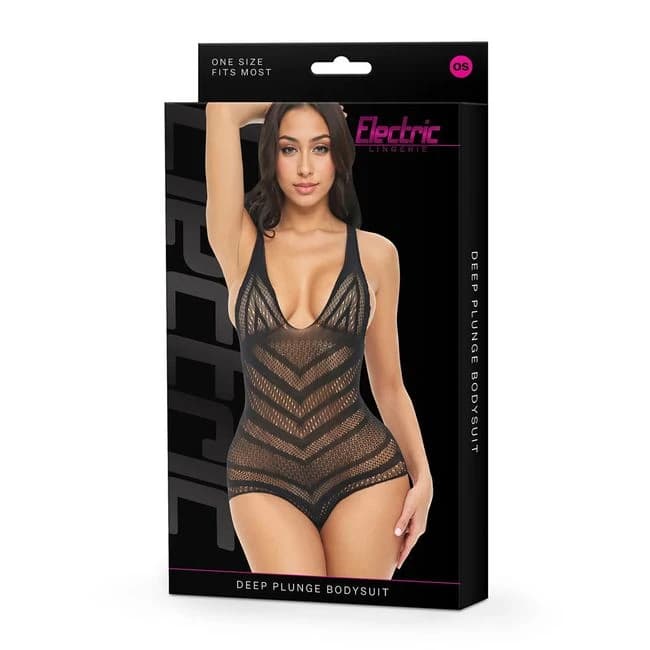 Electric Lingerie Deep Plunge Bodysuit O/s - Image 1