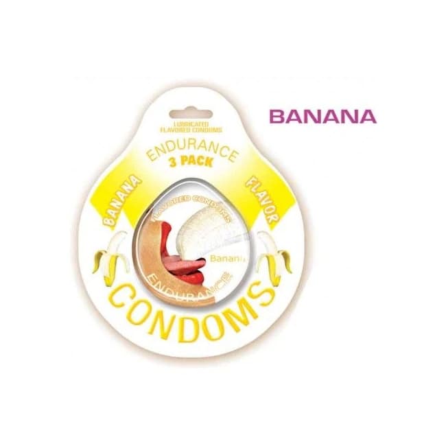 ENDURANCE FLAVORED CONDOMS 3PK-BANANA  - Image 1