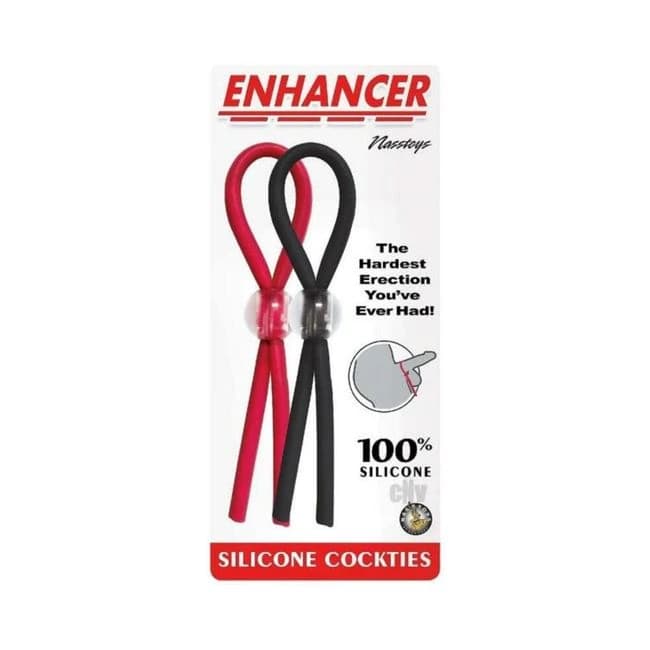 Enhancer Silicone Cockties Red/black - Image 1