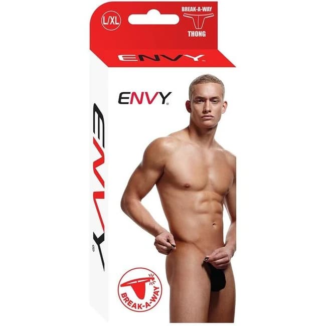 ENVY BREAK-A-WAY THONG BLACK L/XL  - Image 1