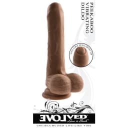 Evolved Peek a Boo Vibrating Dildo Dark, image 1