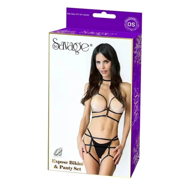 EXPOSE BIKINI & PANTY SET BLACK  - Image 1
