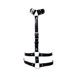 Female Chest Harness with Choker - Black, image 1