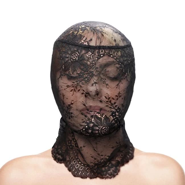 Fetish & Fantasy Lace Hood Black - Image 1