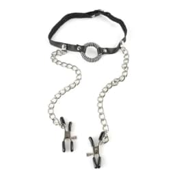 Fetish Fantasy O-Ring Gag Nipple Clamps, image 3