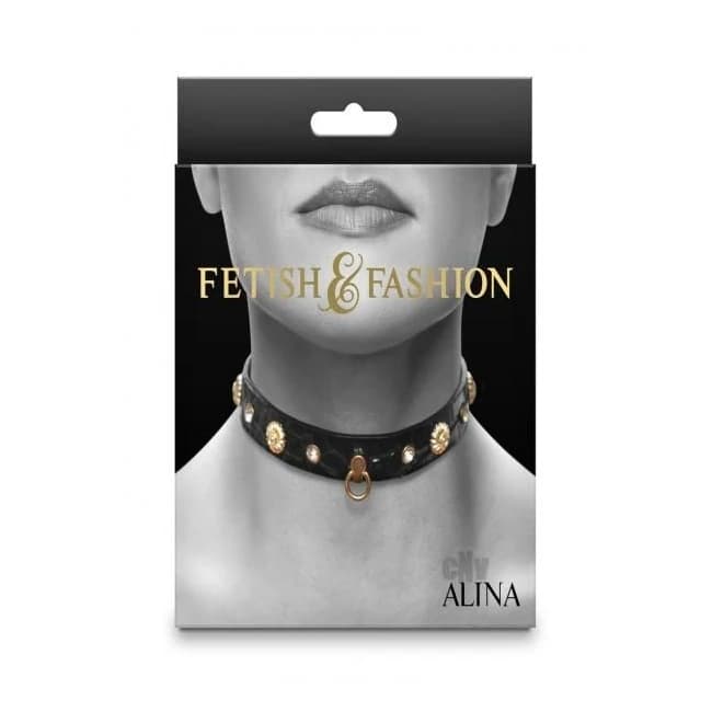 Fetish Fashion Alina Collar Blk/gld - Image 1