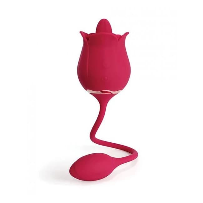 Fiona Clit Licking Rose & Vibrating Egg - Red - Image 1