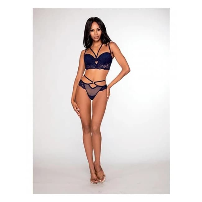 Fishnet & Lace Bra & Panty G-string Nocturnal Xl - Image 1