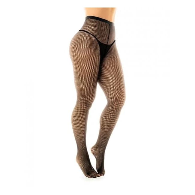 Fishnet Pantyhose W/back Seam Black O/s - Image 1