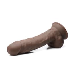 Fleshstixxx 8in Vibrating Dildo W/ Balls Dark, image 2
