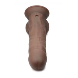 Fleshstixxx 8in Vibrating Dildo W/ Balls Dark, image 3